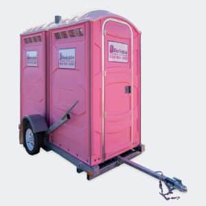 Double unit portable bathroom trailer rental